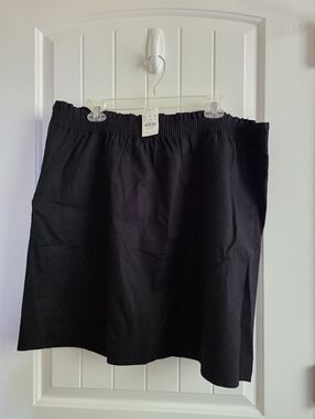 NWT J. Crew Factory Black Elastic Waist Skirt Plus Sz 20